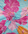 Hibiscus print rayon jersey