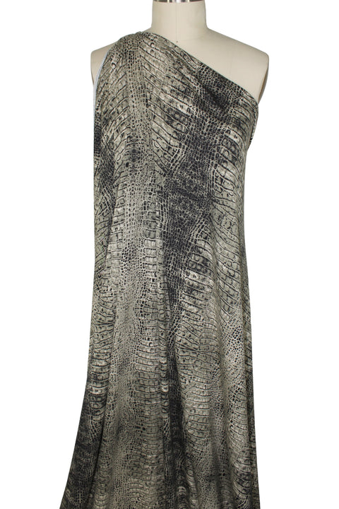 Crocodile print rayon jersey