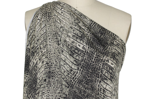 Crocodile print rayon jersey
