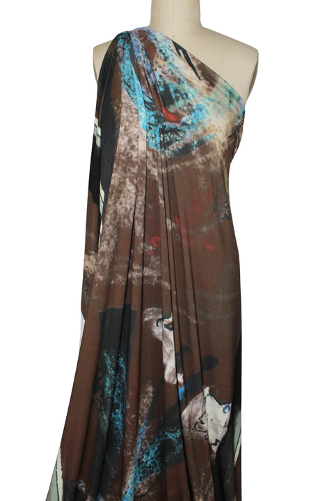 Abstract print rayon jersey