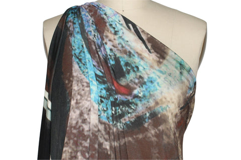 Abstract print rayon jersey