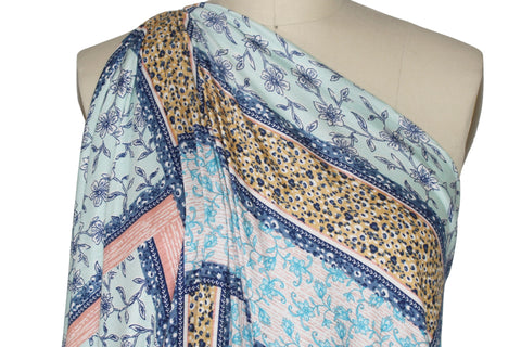 Bandana or patchwork print rayon jersey