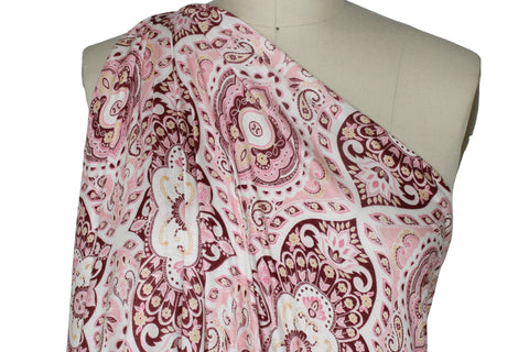 Medallion print rayon jersey