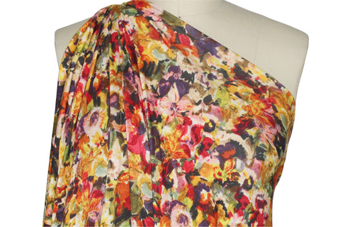 Bright colored floral rayon jersey