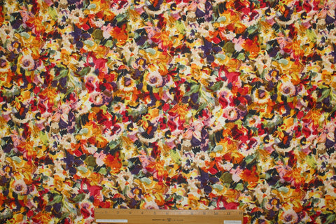 Bright colored floral rayon jersey