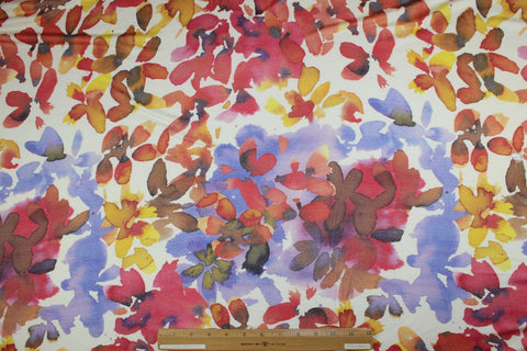 French rayon jersey with an impressionist floral print