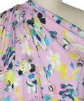 Floral rayon jersey on a pink background