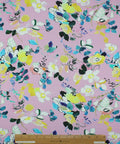 Floral rayon jersey on a pink background