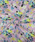 Floral rayon jersey on a pink background
