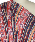 Stripe/floral rayon jersey
