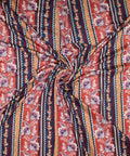 Stripe/floral rayon jersey