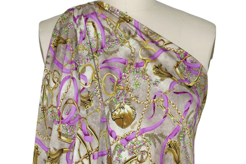 Italian equestrian print rayon jersey