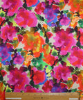 Bright floral print rayon knit