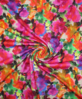 Bright floral print rayon knit