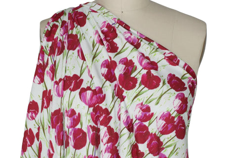 Italian tulip print rayon jersey