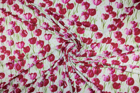 Italian tulip print rayon jersey