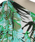 Tropical leaf print Italian rayon jersey