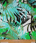 Tropical leaf print Italian rayon jersey