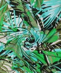 Tropical leaf print Italian rayon jersey