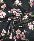 Floral print jacquard heavy challis