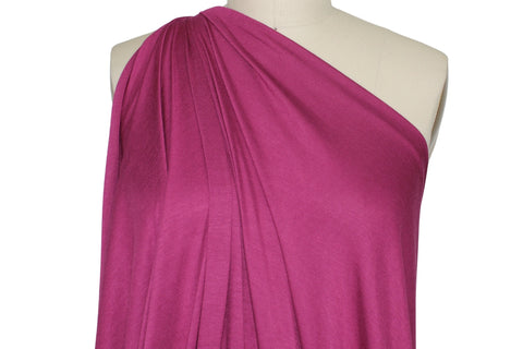 Closeup of rayon jersey draped on mannequin