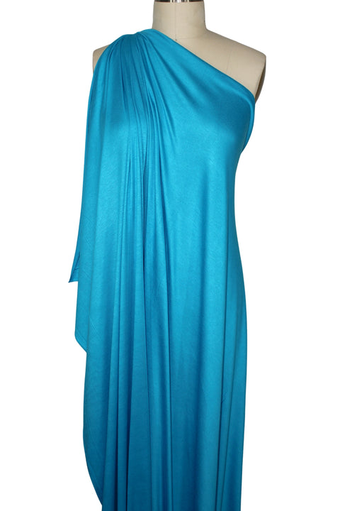 Bright aqua rayon jersey