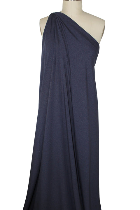 Wide rayon jersey in dark heathered blue
