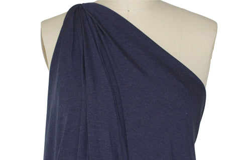 Wide rayon jersey in dark heathered blue