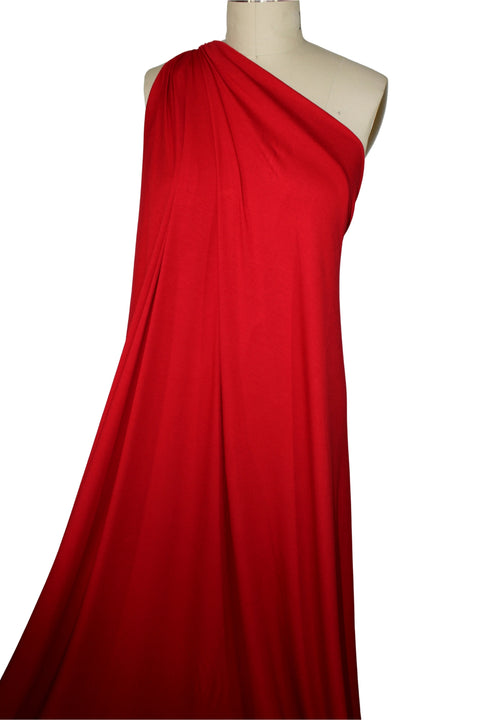Bright red rayon jersey