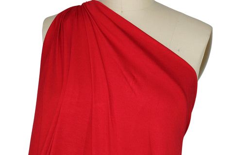 Bright red rayon jersey