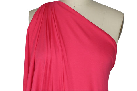 Carnation pink rayon jersey