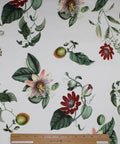 Floral linen rayon blend fabric