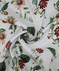 Floral linen rayon blend fabric