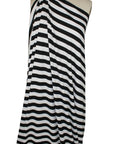 Black and white striped rayon jersey