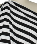 Black and white striped rayon jersey
