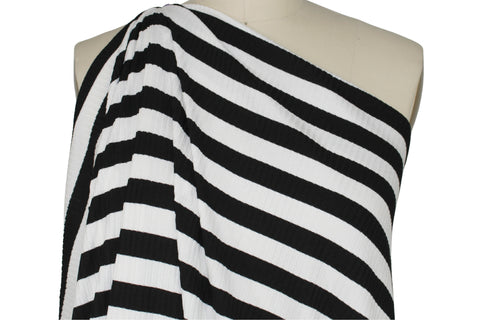 Black and white striped rayon jersey