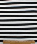 Black and white striped rayon jersey