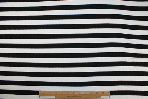 Black and white striped rayon jersey