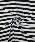 Black and white striped rayon jersey