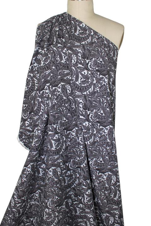 Avenue M0ntaigne Paisley Millennium Twill - Palest Blue/Black