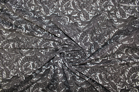 Avenue M0ntaigne Paisley Millennium Twill - Palest Blue/Black