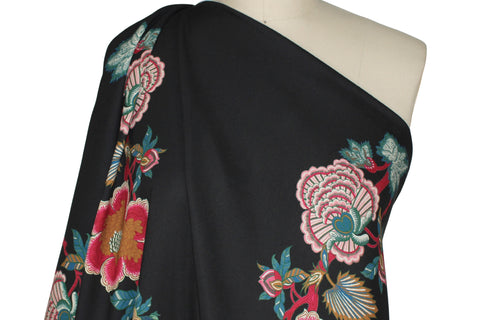 Stretch floral 4-ply crepe