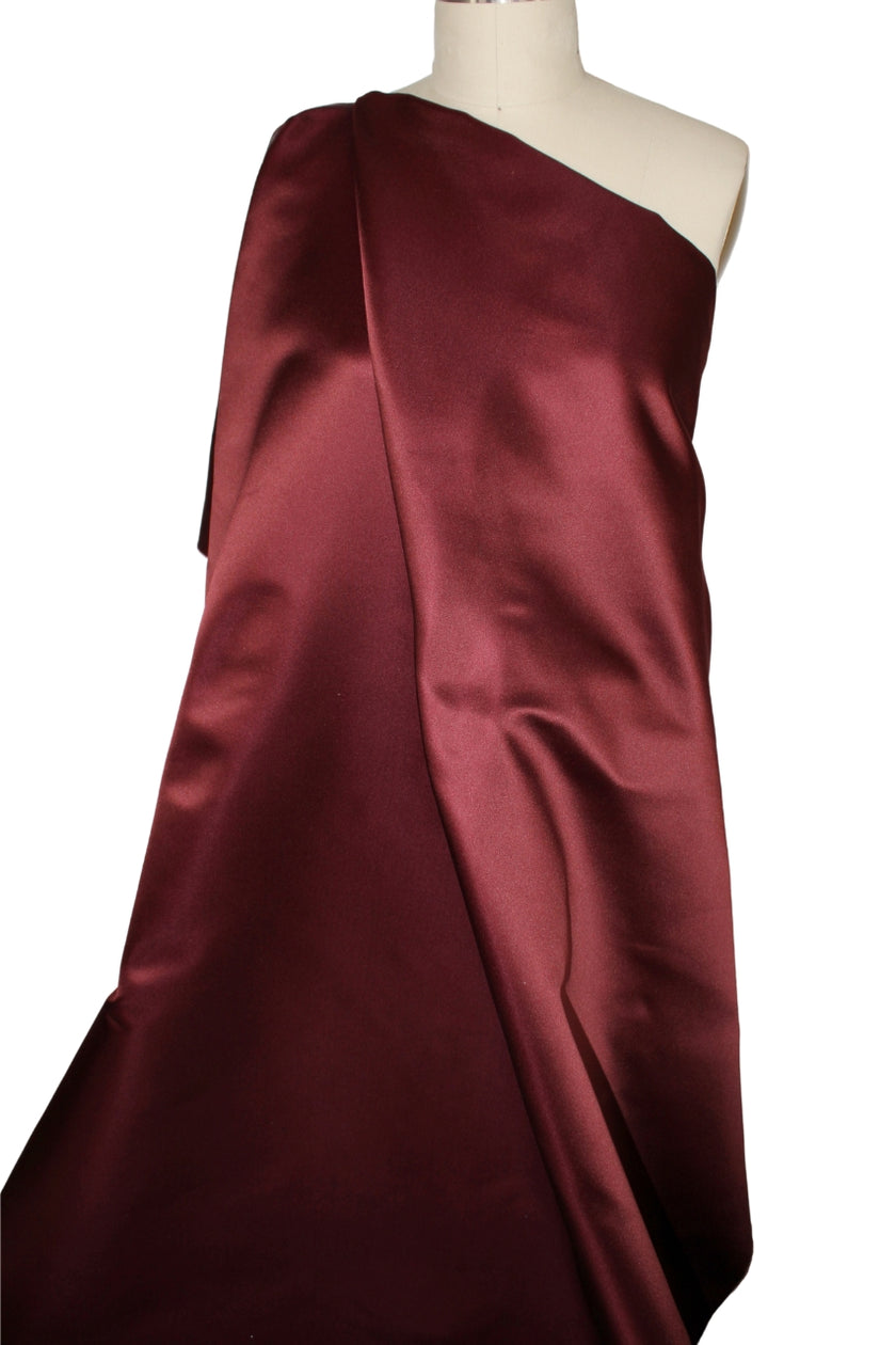 Garnet Red Double Face Duchess Satin Fabric main image 1