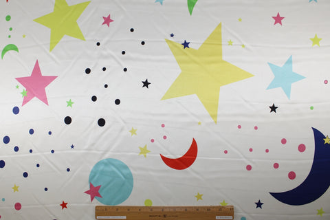 Galaxy print silk satin