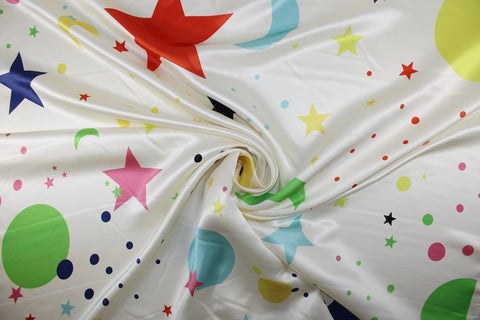 Galaxy print silk satin