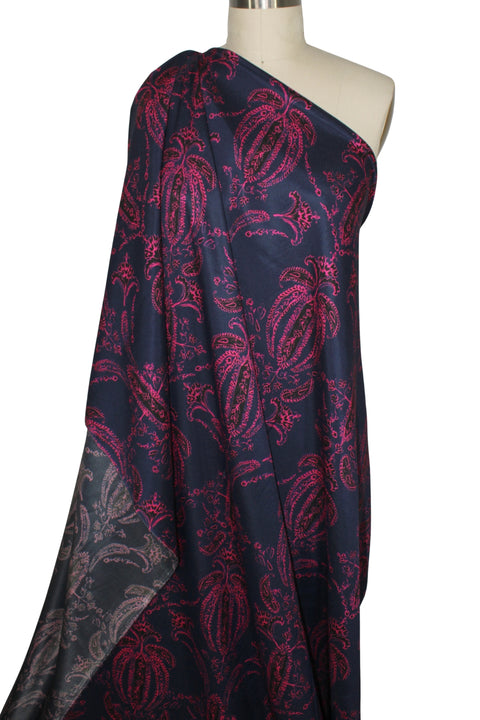 Wallpaper print floral stretch silk