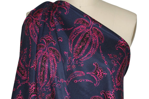 Wallpaper print floral stretch silk