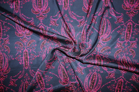 Wallpaper print floral stretch silk