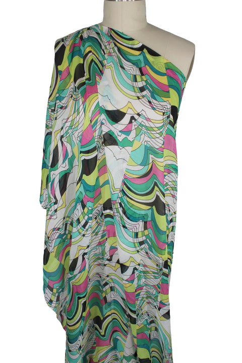 Brightly colored silk chiffon