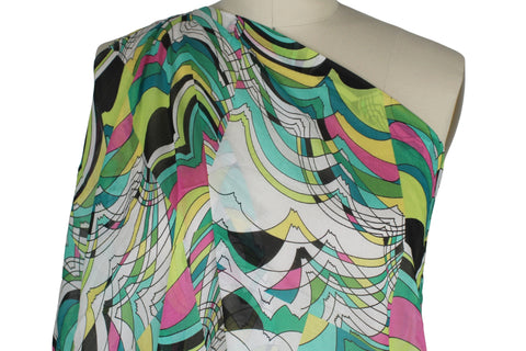 Brightly colored silk chiffon